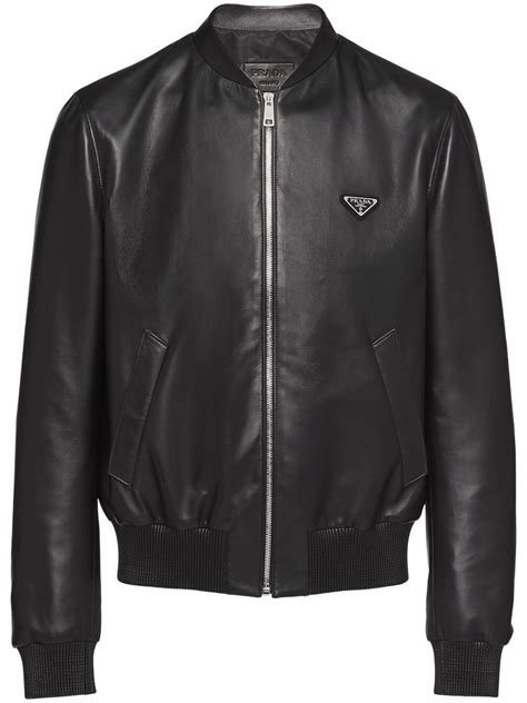 prada bomber pelle|prada leather bomber jacket.